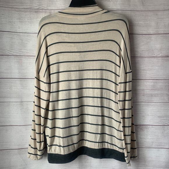 Bibi Pullover Long Sleeve Shirt Quarter Zip Color Block Camo Stripe Size Medium - Picture 5 of 12